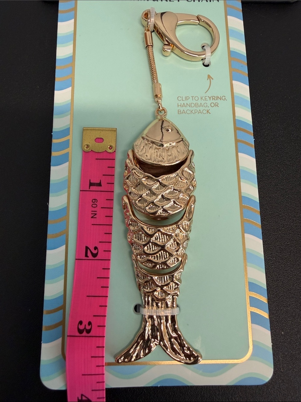Piper K | Coastal Summer Gold Tone Fish Bag Charm - Picture 5 of 6